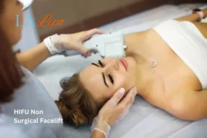 Woman having Hi-Fu to reduce wrinkles Streatham Hill.