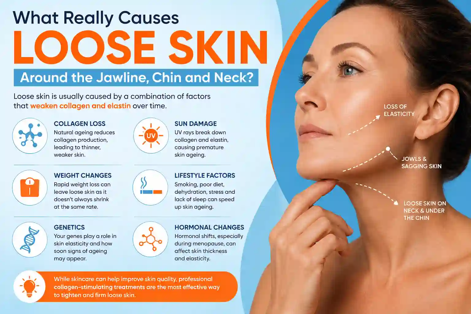 What Really Causes Loose Skin Around the Jawline, Chin and Neck Streatham Hill?